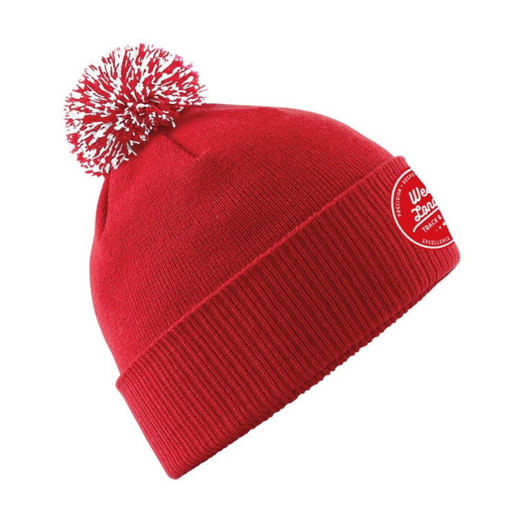 WEST LONDON TRACK SNOWSTAR BEANIE - Red/White