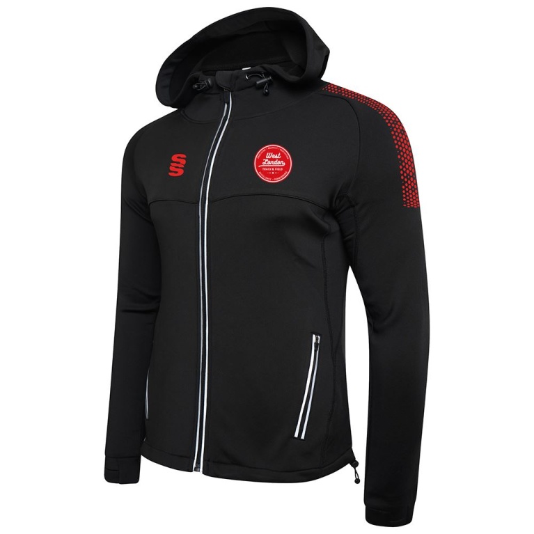 West London Track Dual Full Zip Hoody - Black/Red