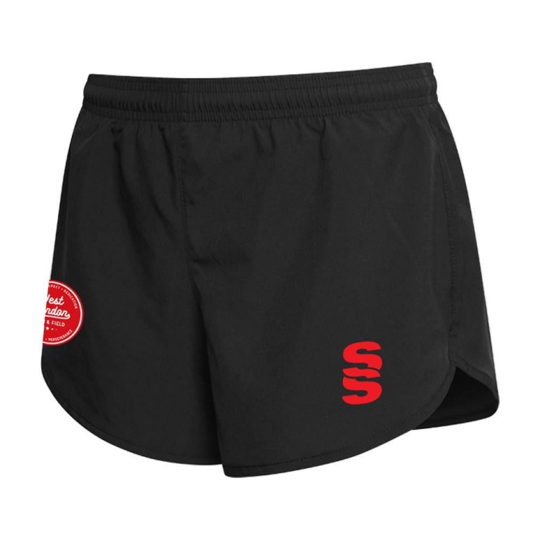 West London Track Dual Ladies Short - Black/Red